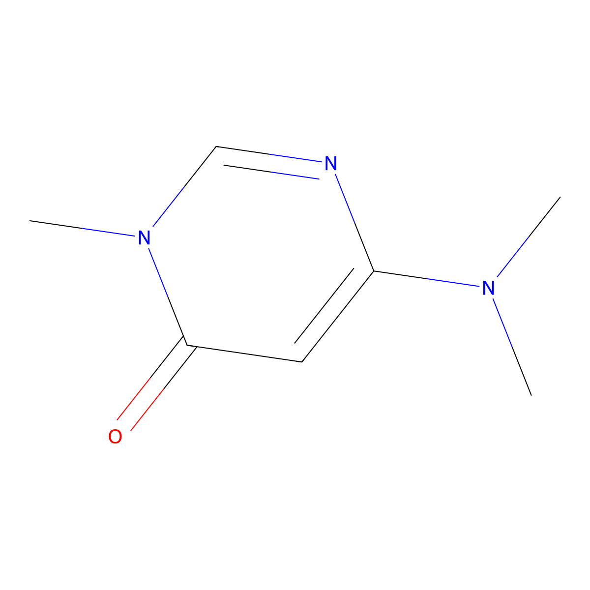 6-(Dimethylamino)-3-methyl-3,4-dihydropyrimidin-4-one molecular structure, CAS 1075-42-9
