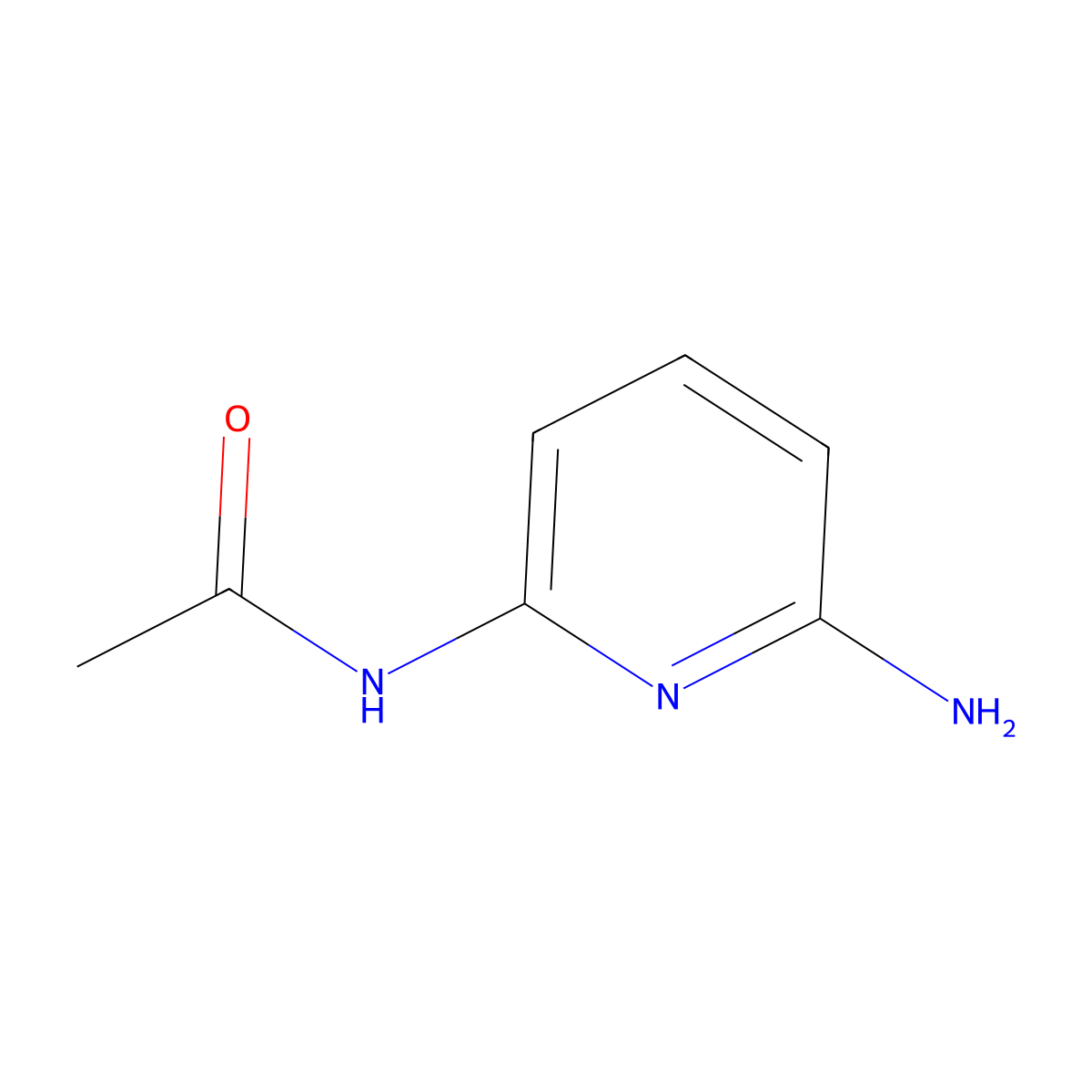 2-Acetamido-6-aminopyridine molecular structure, CAS 1075-62-3