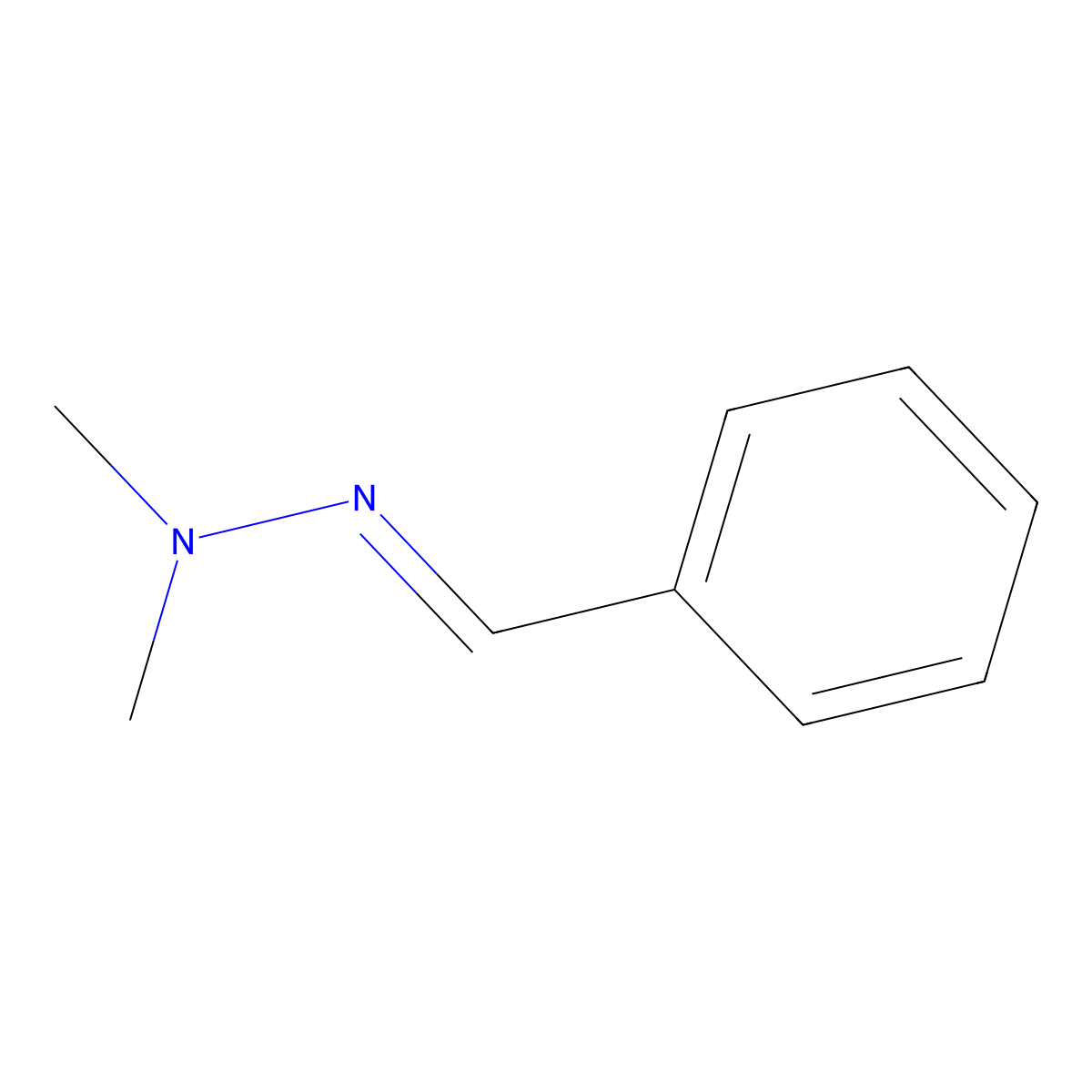 Benzaldehyde N,N-dimethylhydrazone molecular structure, CAS 1075-70-3