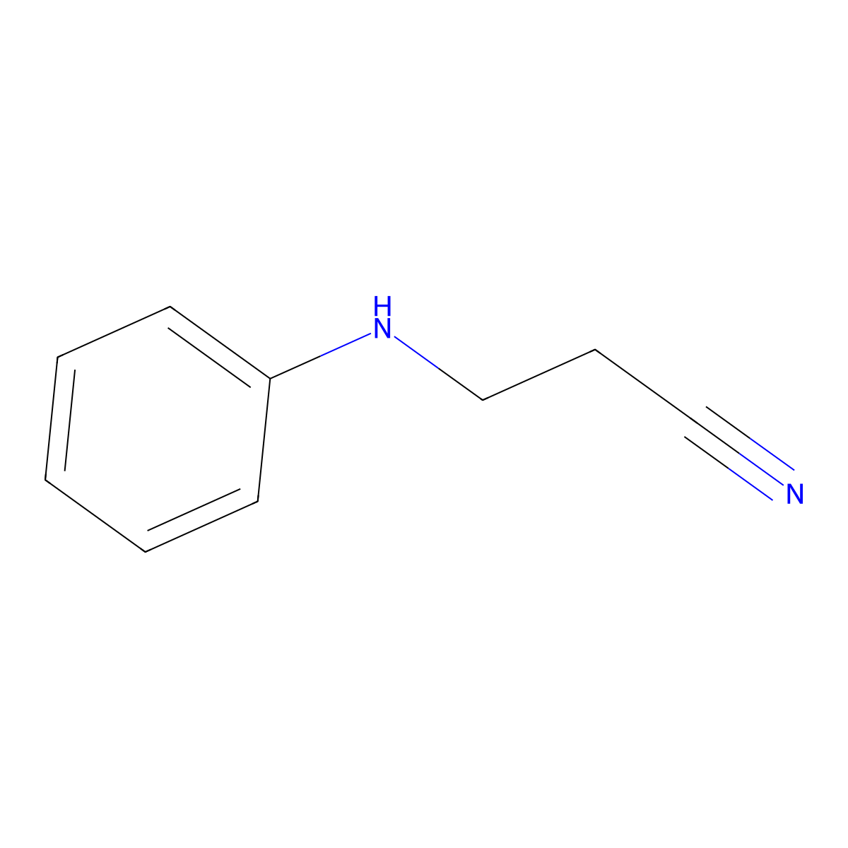 3-Anilinopropionitrile molecular structure, CAS 1075-76-9