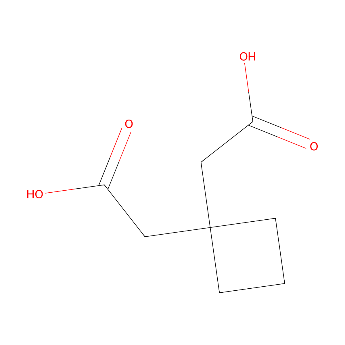 2-(1-(Carboxymethyl)cyclobutyl)acetic acid molecular structure, CAS 1075-98-5