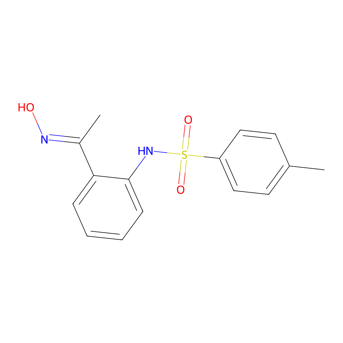 Benzenesulfonamide, N-[2-[1-(hydroxyimino)ethyl]phenyl]-4-methyl- molecular structure, CAS 107506-17-2