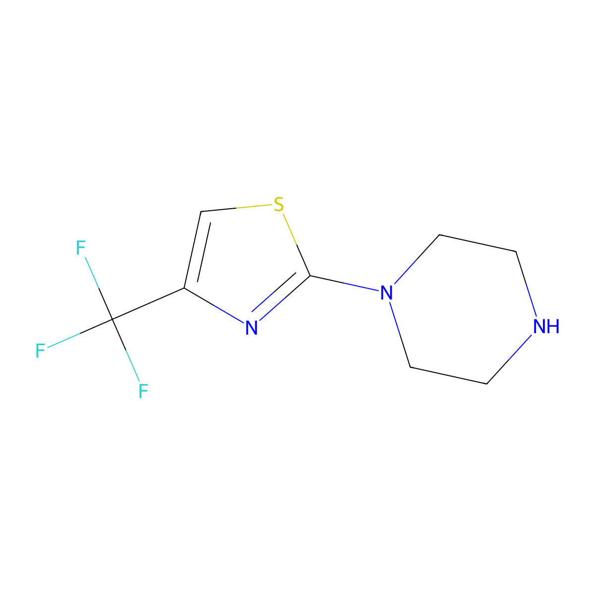 1-[4-(Trifluoromethyl)-1,3-thiazol-2-yl]piperazine molecular structure, CAS 107507-53-9