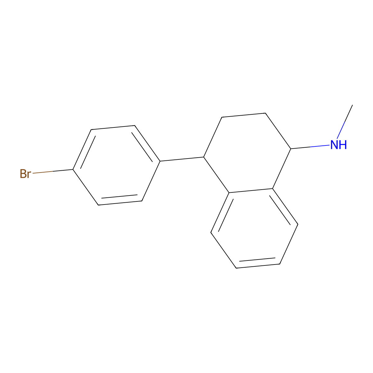 rel-(1R,4S)-4-(4-Bromophenyl)-N-methyl-1,2,3,4-tetrahydronaphthalen-1-amine molecular structure, CAS 107508-06-5