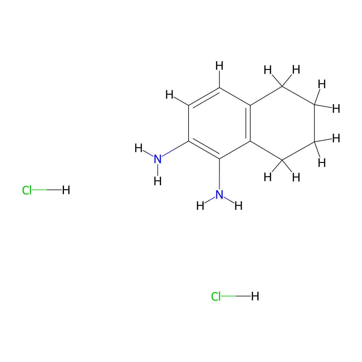5,6,7,8-Tetrahydronaphthalene-1,2-diamine dihydrochloride molecular structure, CAS 107508-50-9
