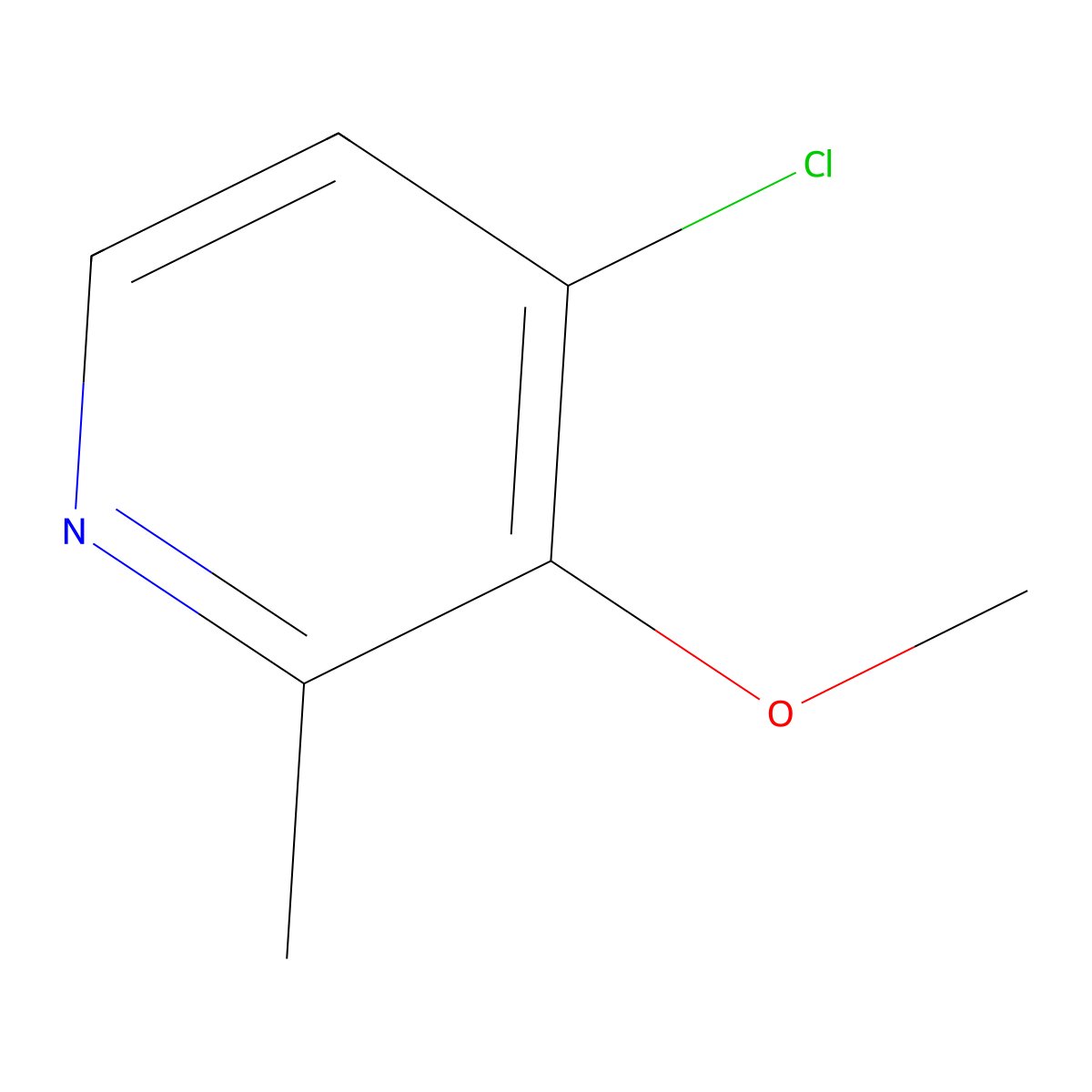 4-Chloro-3-methoxy-2-methylpyridine molecular structure, CAS 107512-34-5