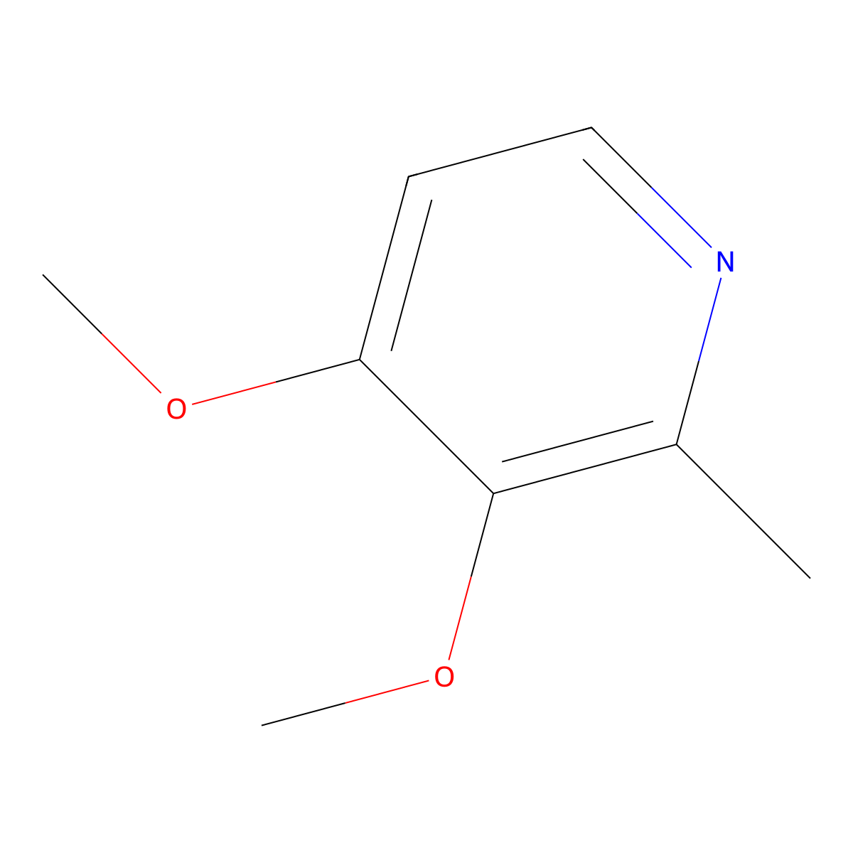 3,4-Dimethoxy-2-methylpyridine molecular structure, CAS 107512-35-6