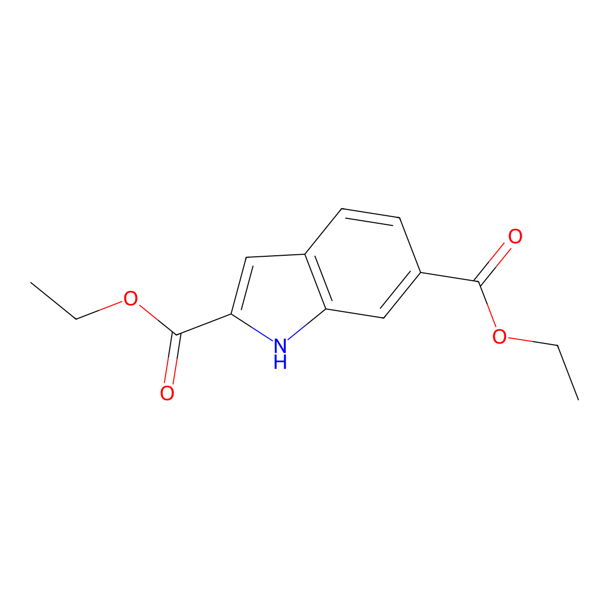 Diethyl 1H-indole-2,6-dicarboxylate molecular structure, CAS 107516-75-6