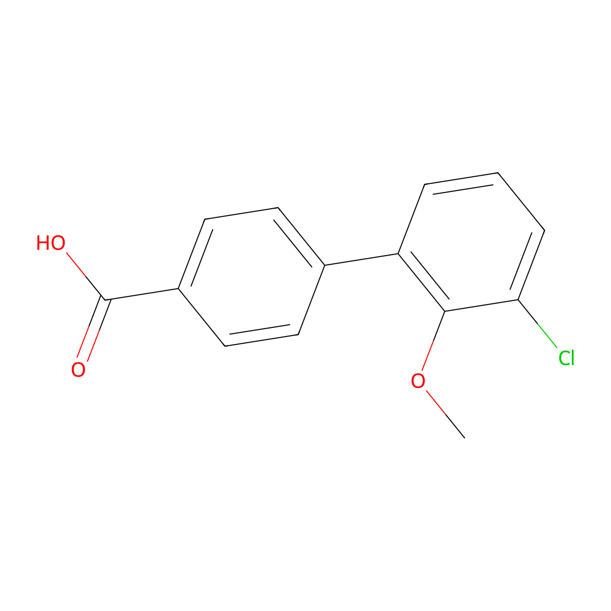 4-(3-Chloro-2-methoxyphenyl)benzoic acid molecular structure, CAS 107517-12-4