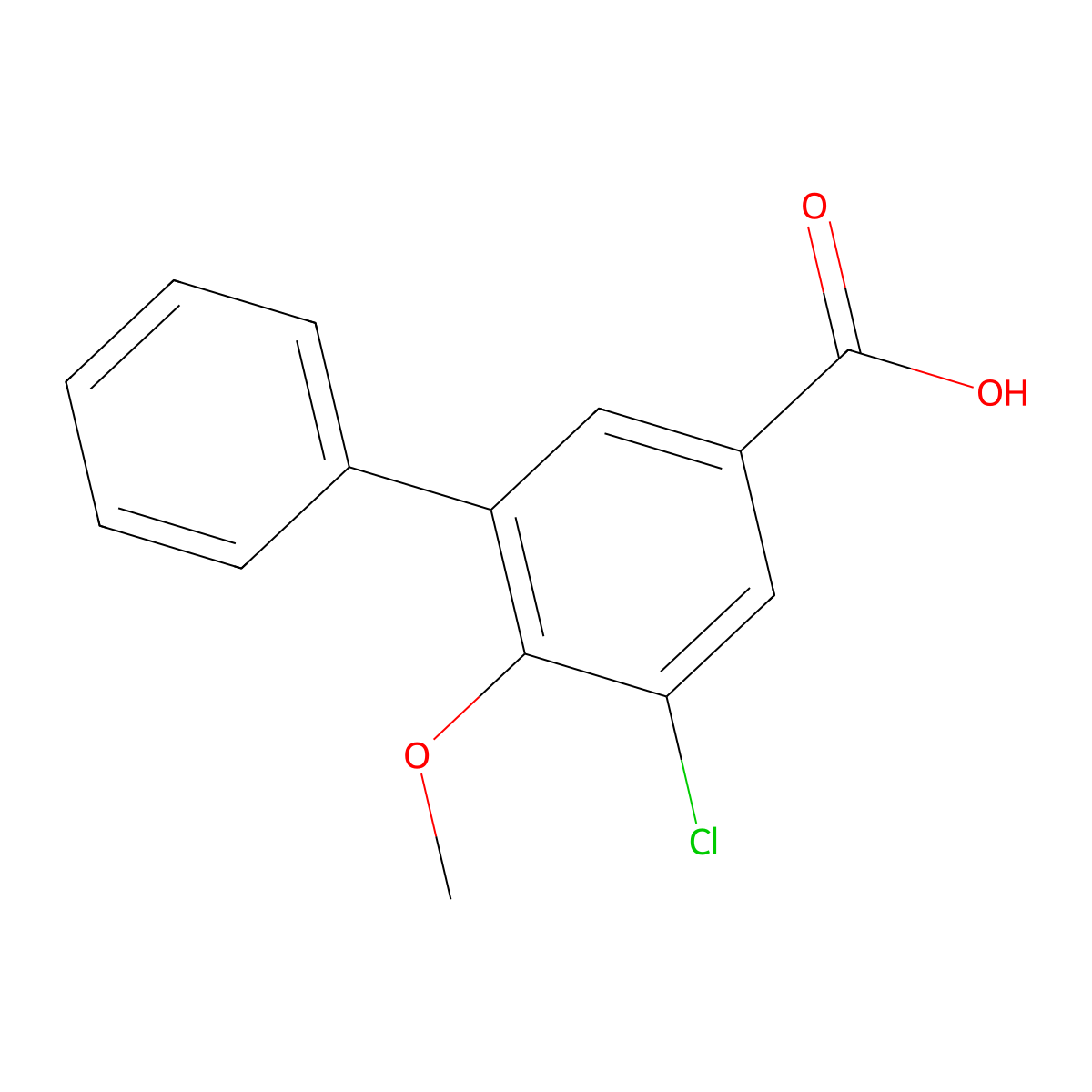 5-Chloro-6-methoxy-[1,1'-biphenyl]-3-carboxylic acid molecular structure, CAS 107517-50-0