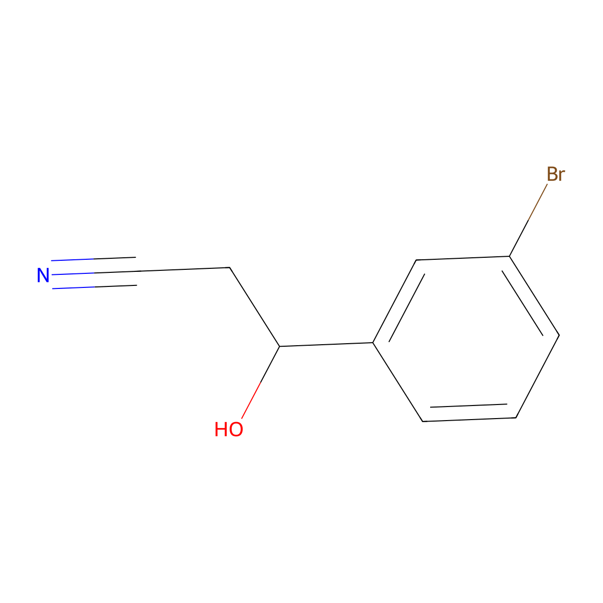 3-(3-Bromophenyl)-3-hydroxypropanenitrile molecular structure, CAS 1075178-25-4