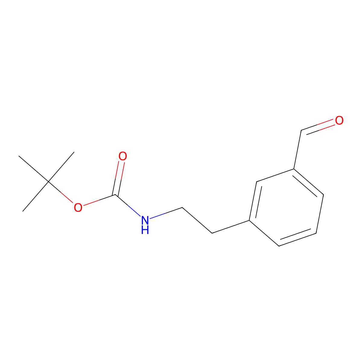 Tert-butyl 3-formylphenethylcarbamate molecular structure, CAS 1075179-07-5