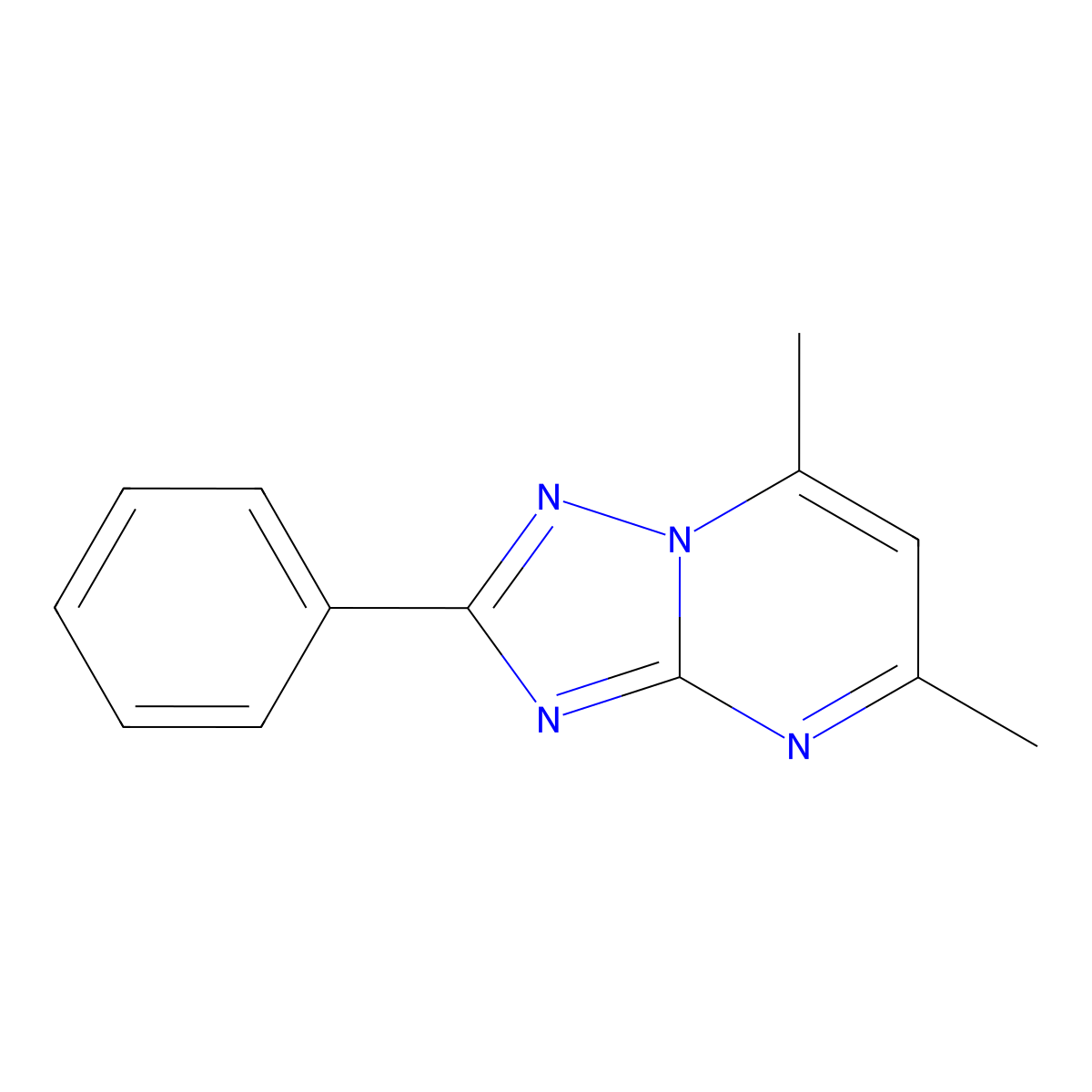 5,7-Dimethyl-2-phenyl-S-triazolo(1,5-a)pyrimidine molecular structure, CAS 107518-46-7