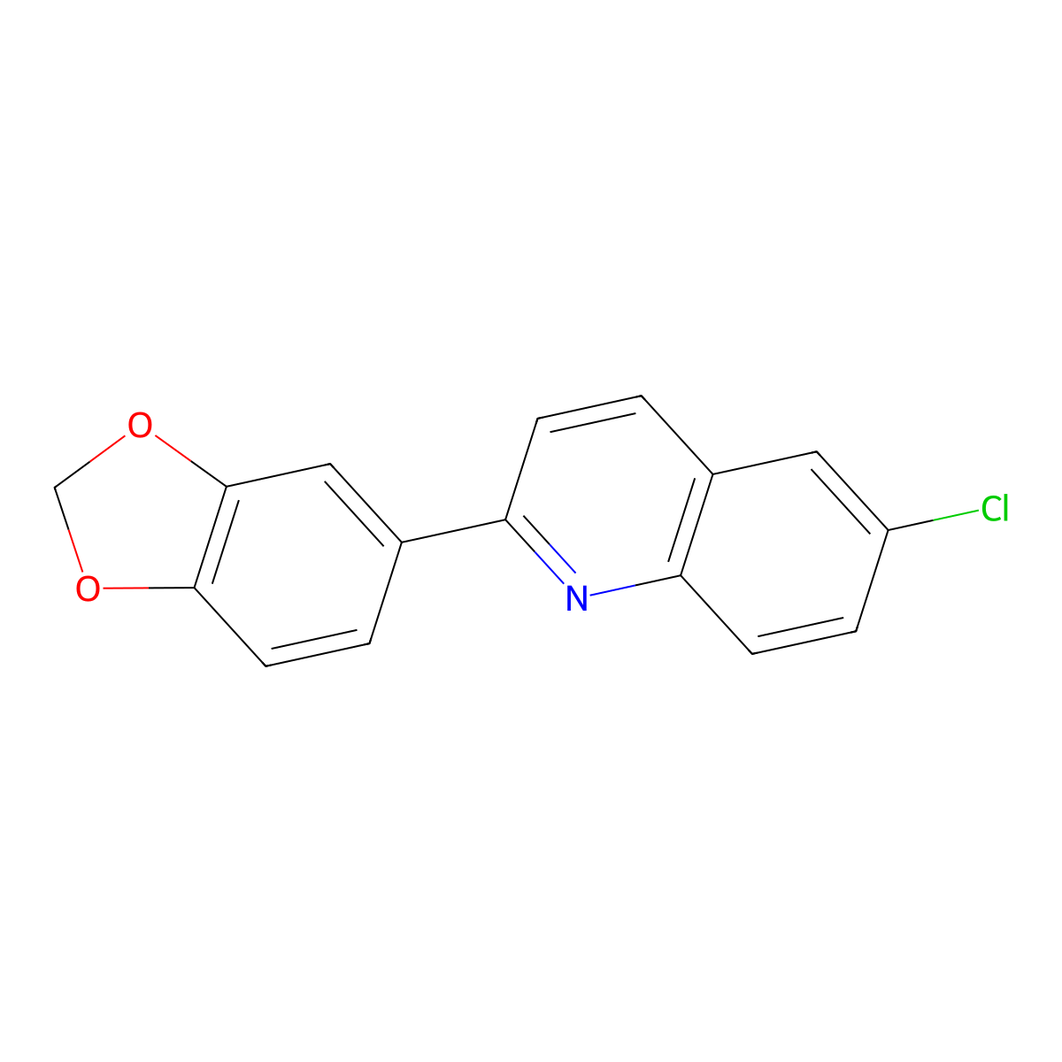 2-(Benzo[d][1,3]dioxol-5-yl)-6-chloroquinoline molecular structure, CAS 1075185-80-6