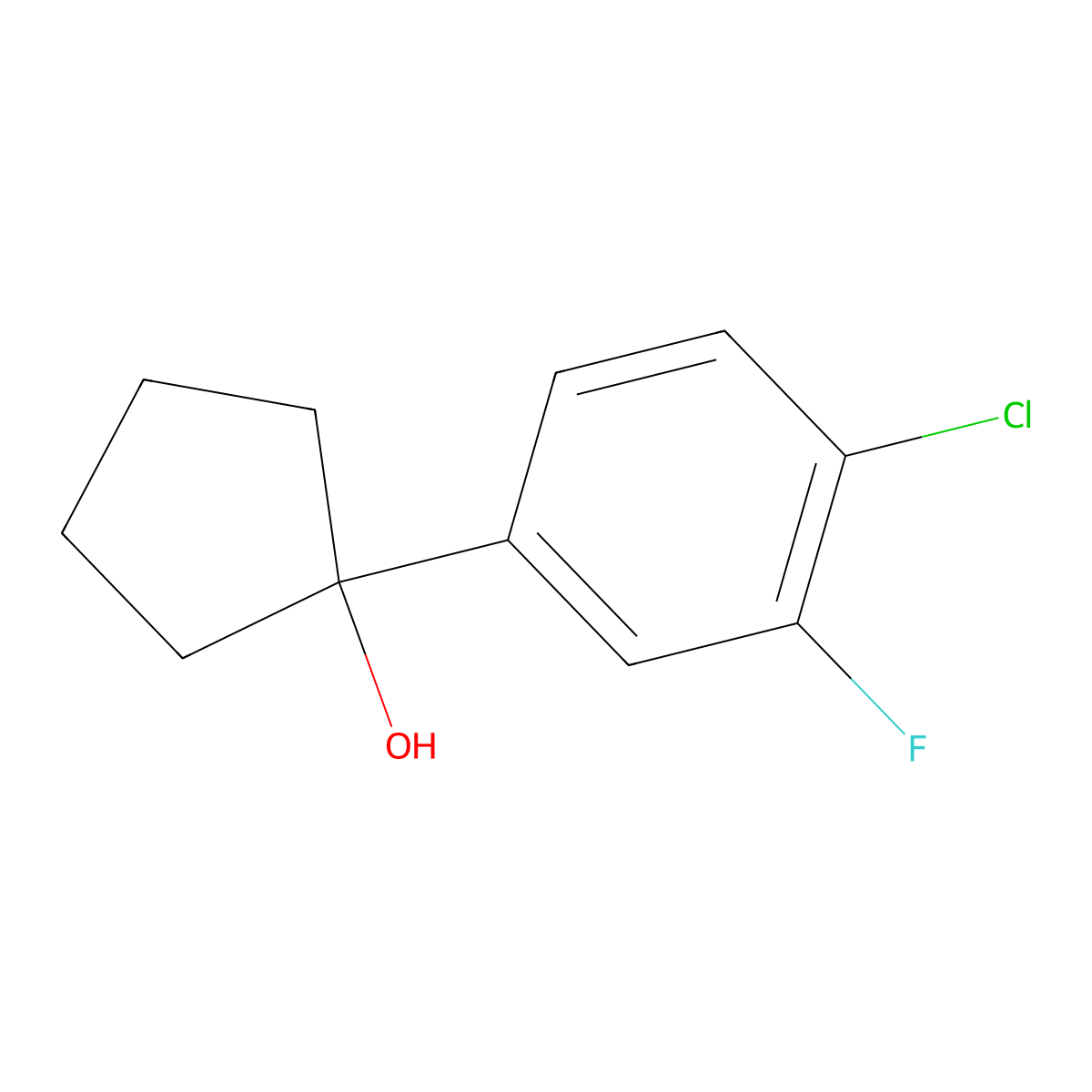 1-(4-Chloro-3-fluorophenyl)cyclopentanol molecular structure, CAS 1075189-87-5