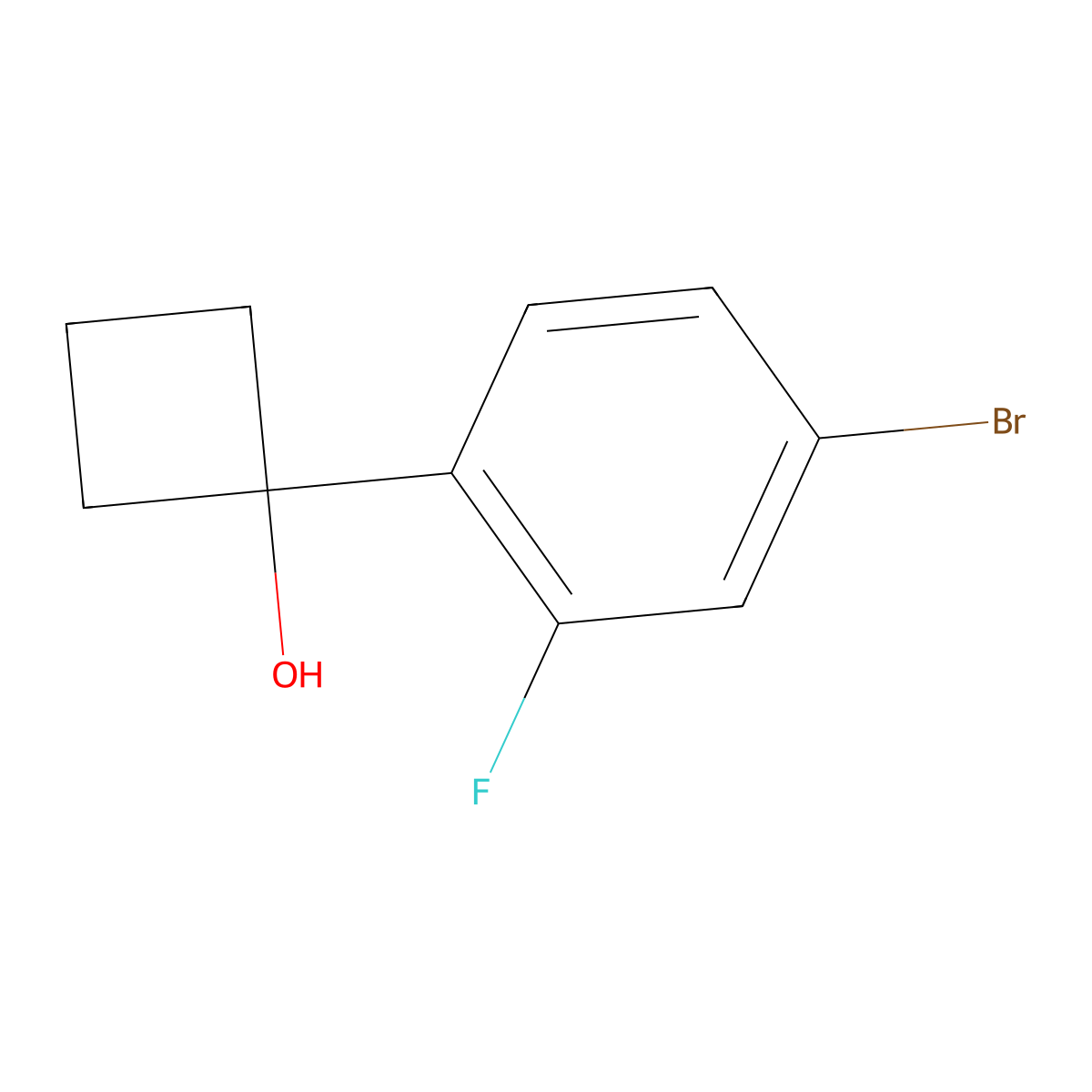 1-(4-Bromo-2-fluorophenyl)cyclobutanol molecular structure, CAS 1075190-02-1