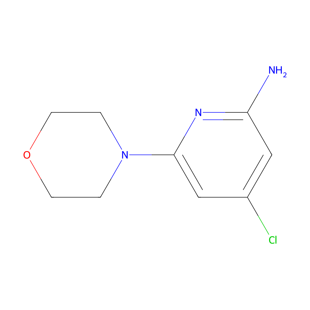 2-Amino-4-chloro-6-morpholinopyridine molecular structure, CAS 1075215-73-4
