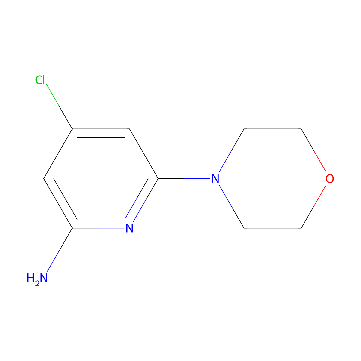 2-Amino-4-chloro-6-morpholinopyridine molecular structure, CAS 1075215-73-4