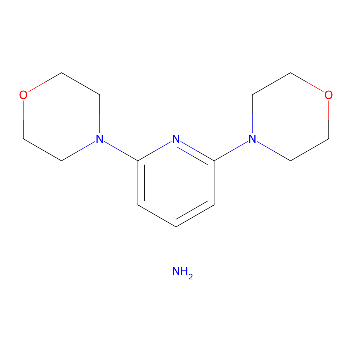 2,6-Dimorpholin-4-ylpyridin-4-amine molecular structure, CAS 1075215-74-5