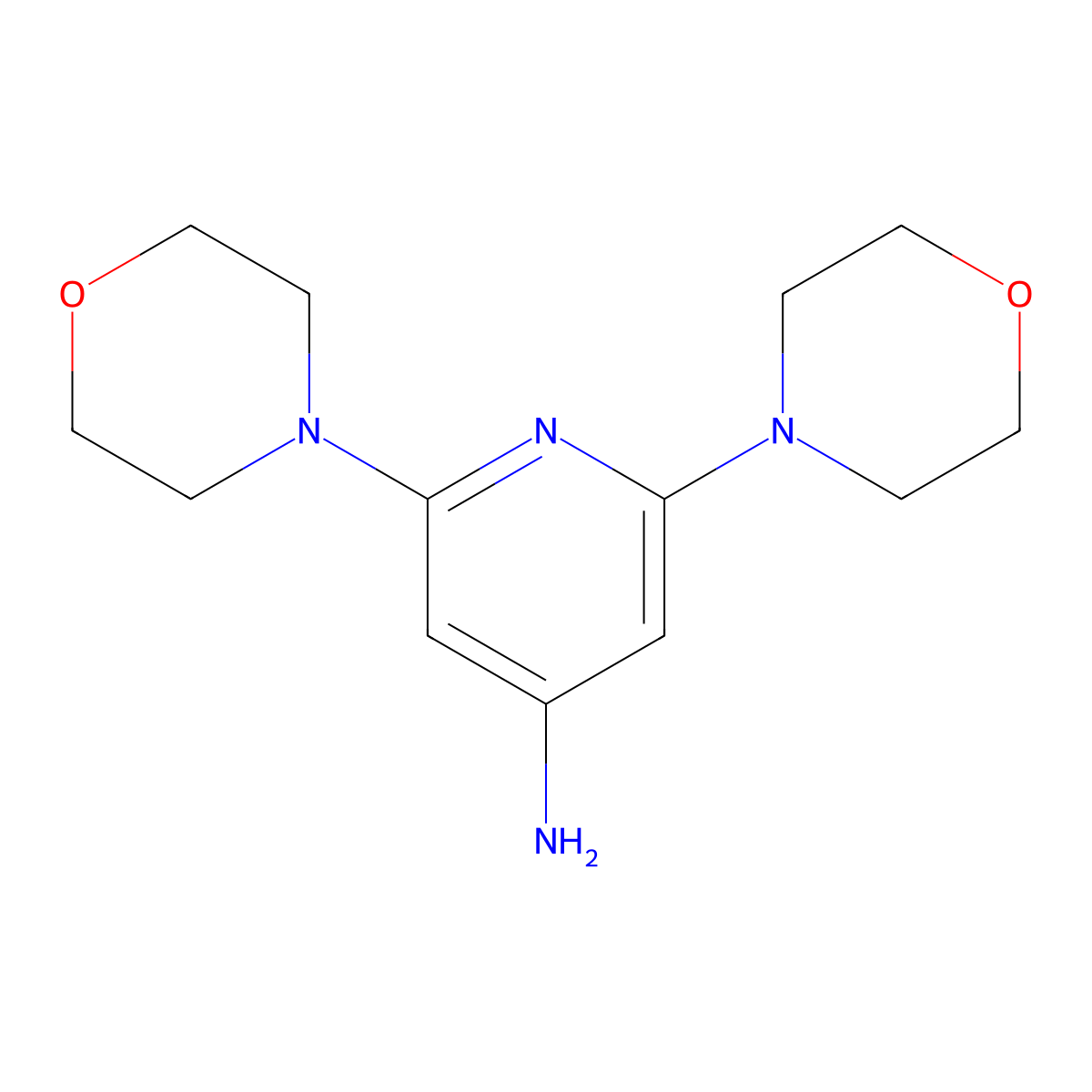 2,6-Dimorpholin-4-ylpyridin-4-amine molecular structure, CAS 1075215-74-5