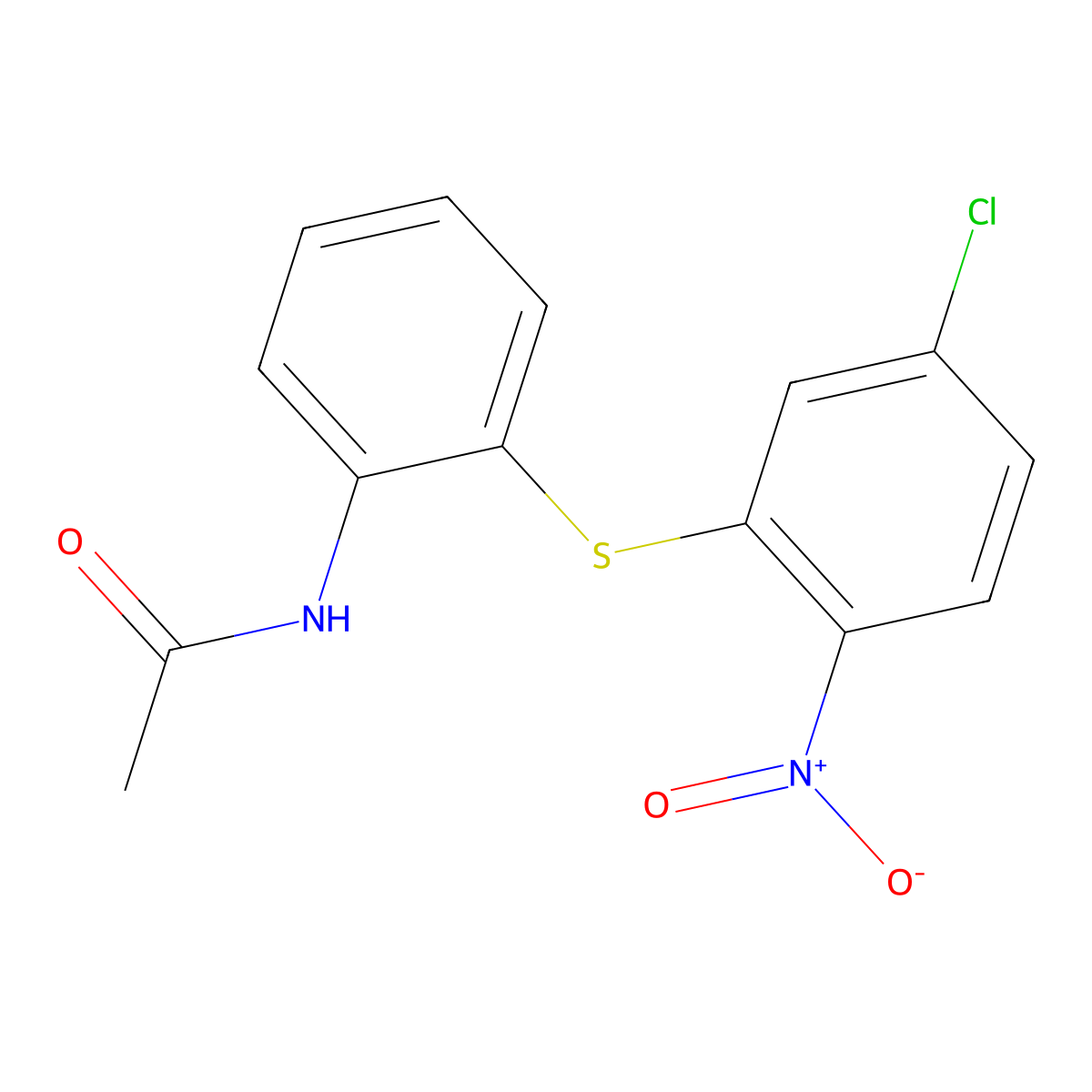 2-Acetamidophenyl 5-chloro-2-nitrophenyl sulfide molecular structure, CAS 107522-19-0