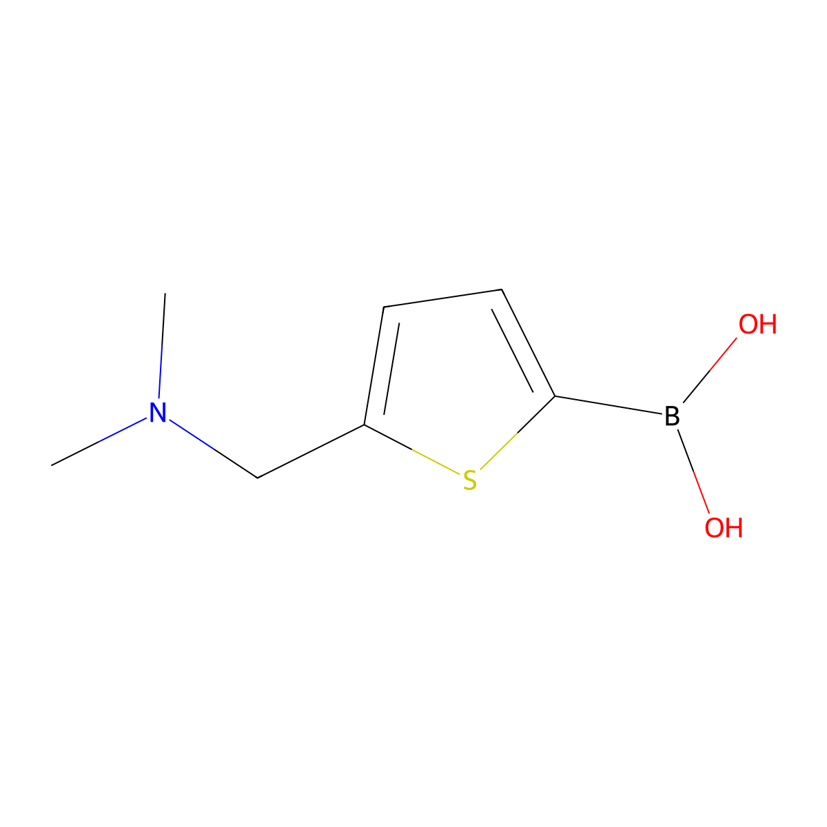 {5-[(Dimethylamino)methyl]-2-thienyl}boronic acid molecular structure, CAS 1075220-37-9