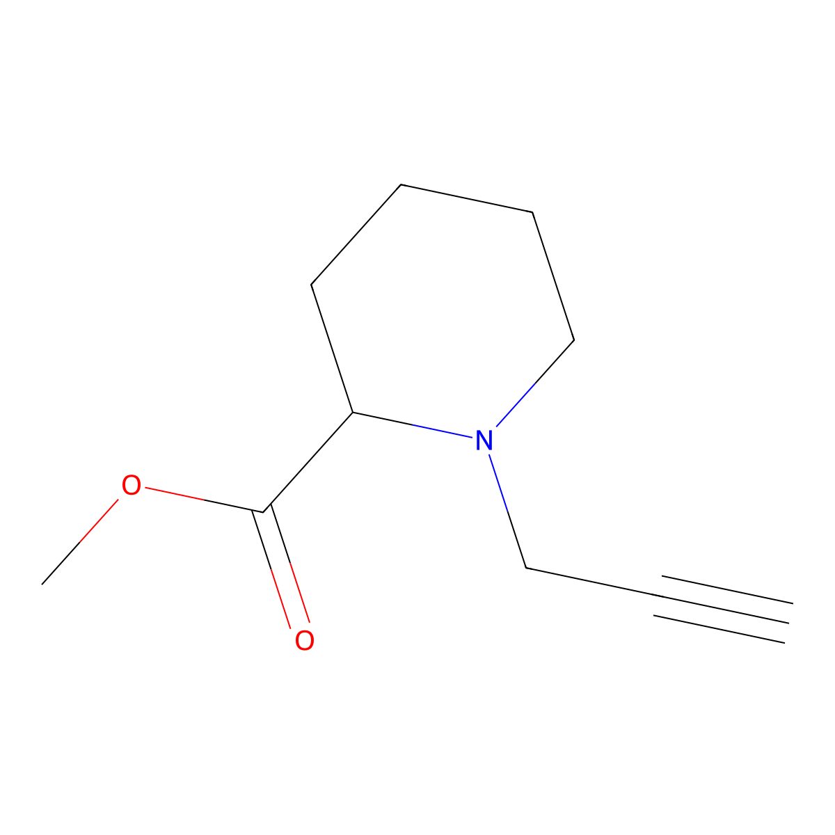 Methyl 1-(prop-2-yn-1-yl)piperidine-2-carboxylate molecular structure, CAS 1075220-87-9