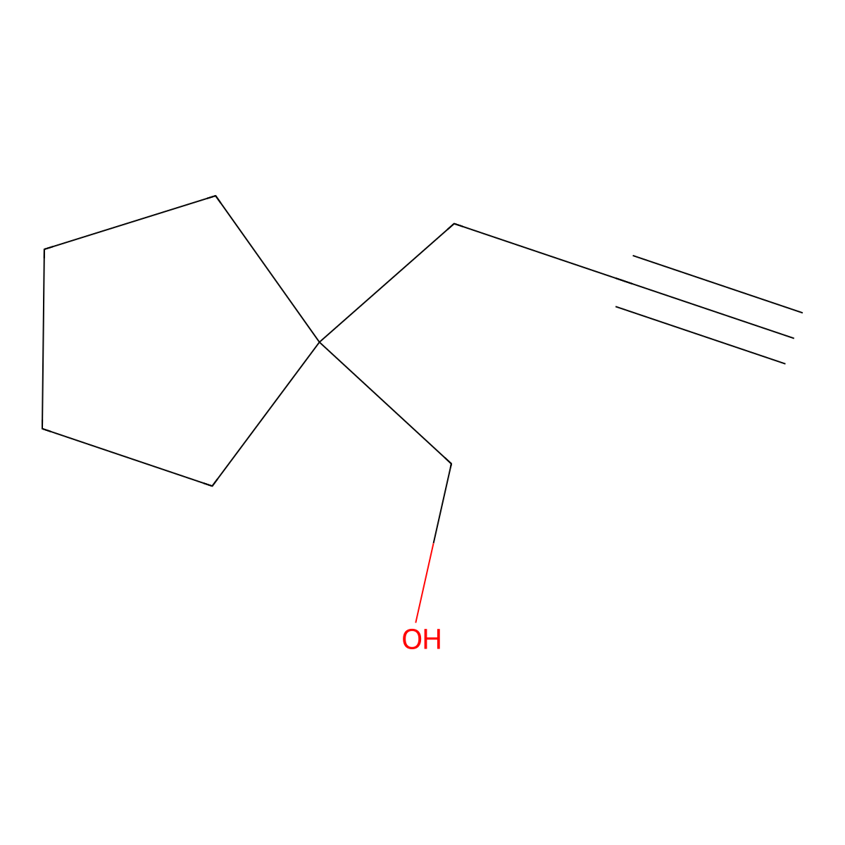 [1-(Prop-2-yn-1-yl)cyclopentyl]methanol molecular structure, CAS 1075225-26-1