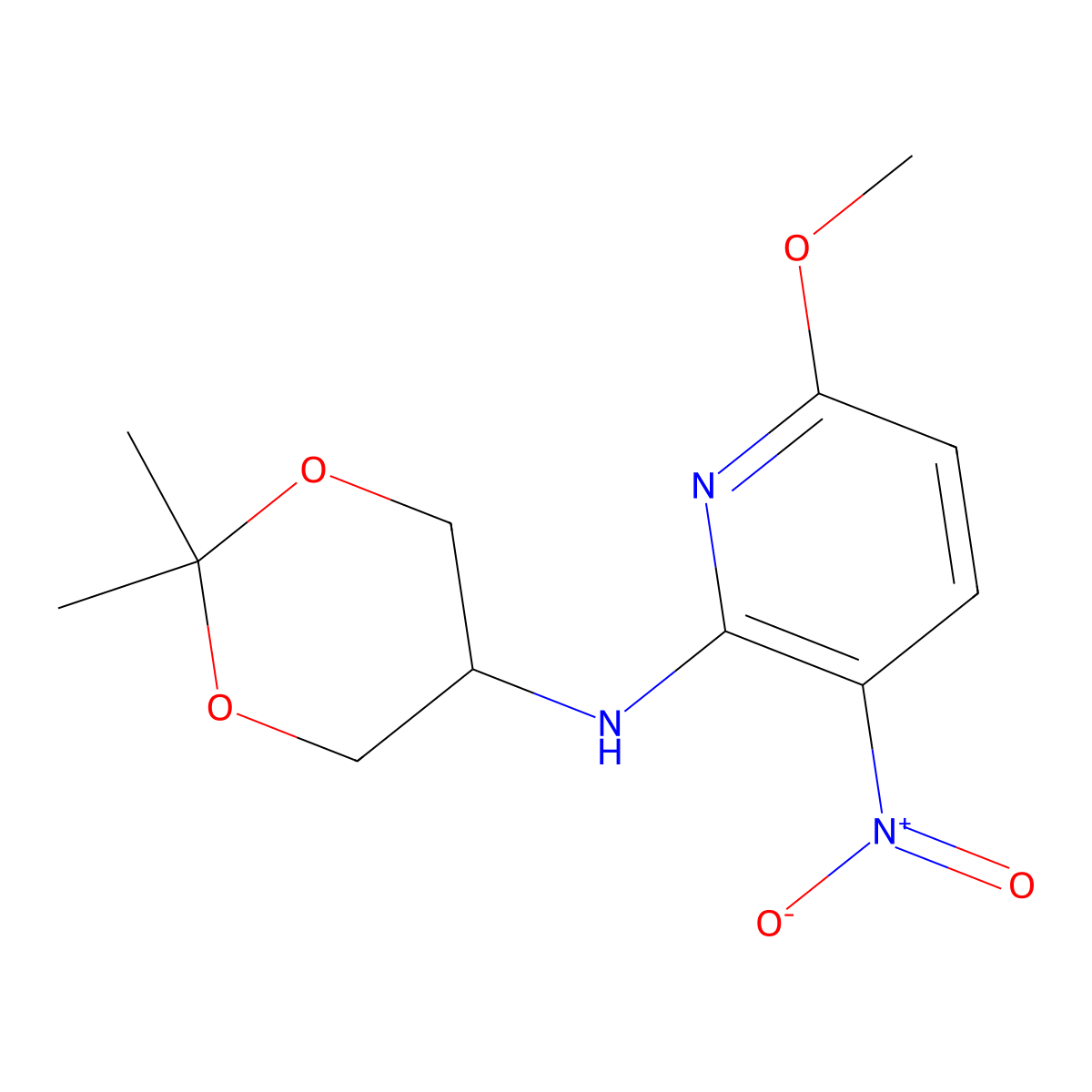 N-(2,2-Dimethyl-1,3-dioxan-5-yl)-6-methoxy-3-nitropyridin-2-amine molecular structure, CAS 1075237-91-0