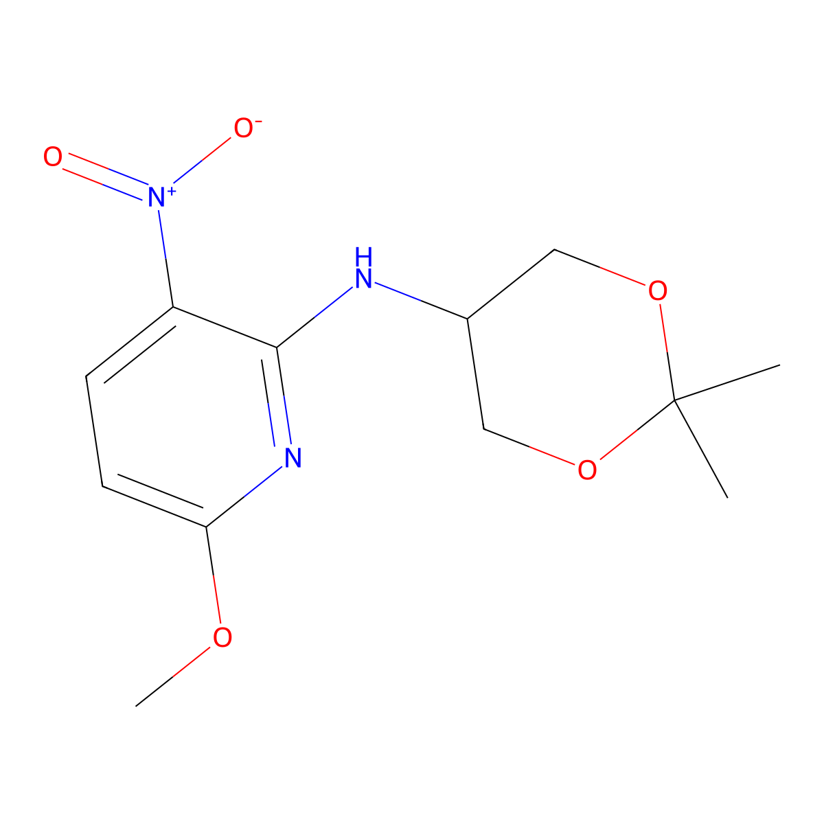 N-(2,2-Dimethyl-1,3-dioxan-5-yl)-6-methoxy-3-nitropyridin-2-amine molecular structure, CAS 1075237-91-0