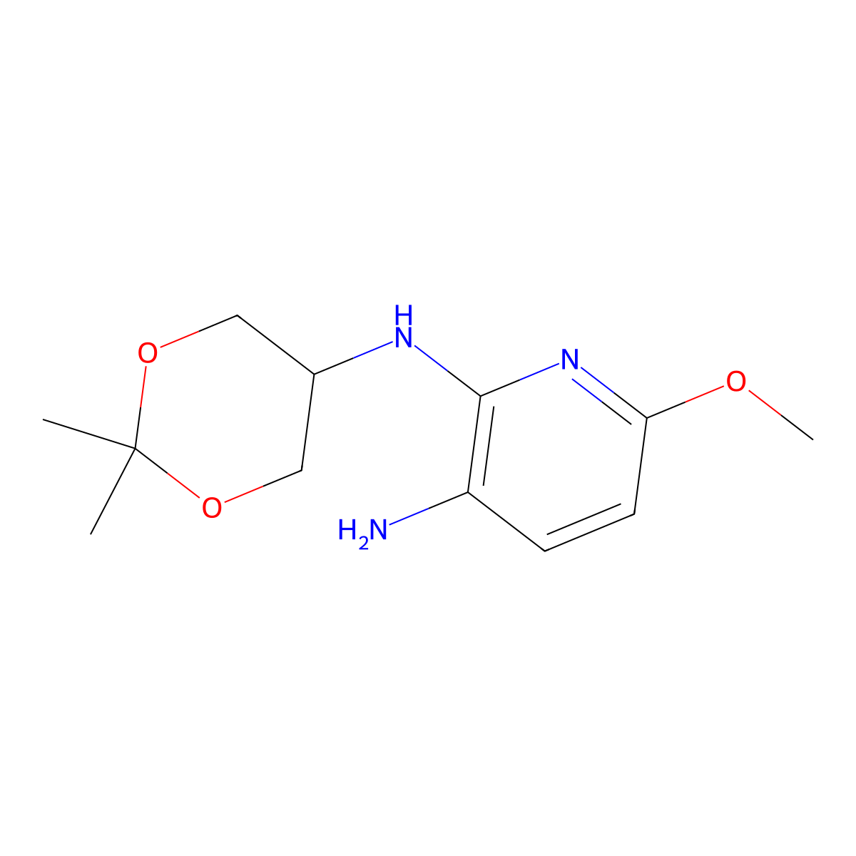 N2-(2,2-Dimethyl-1,3-dioxan-5-yl)-6-methoxypyridine-2,3-diamine molecular structure, CAS 1075237-92-1