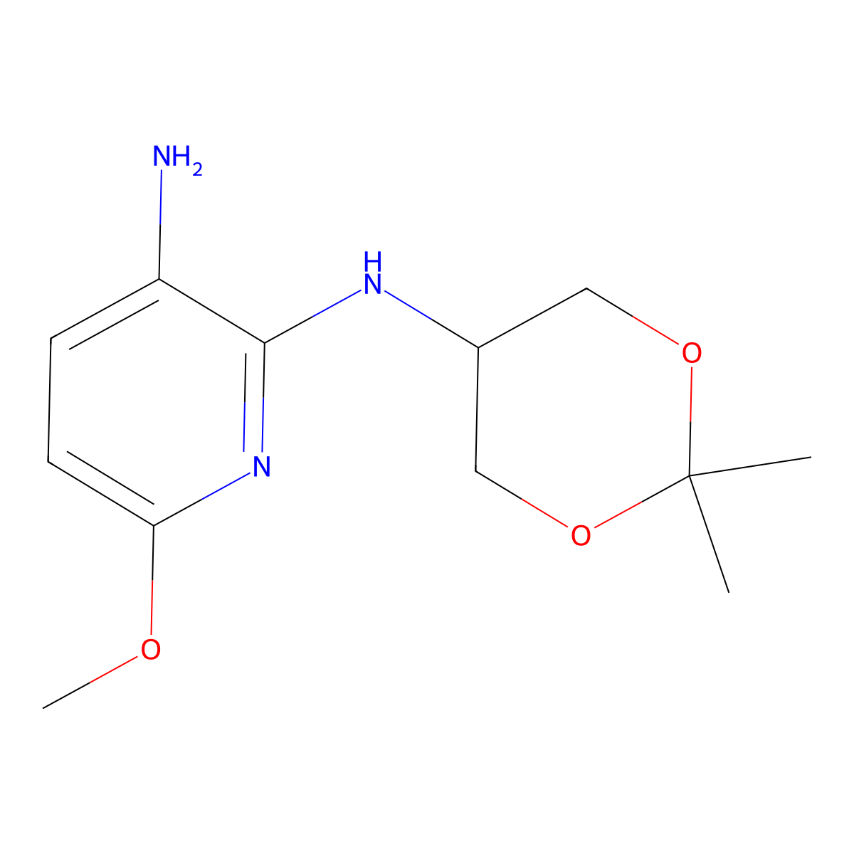 N2-(2,2-Dimethyl-1,3-dioxan-5-yl)-6-methoxypyridine-2,3-diamine molecular structure, CAS 1075237-92-1