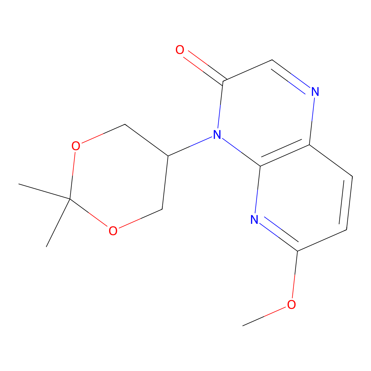 4-(2,2-Dimethyl-1,3-dioxan-5-yl)-6-methoxypyrido[2,3-b]pyrazin-3(4H)-one molecular structure, CAS 1075237-96-5