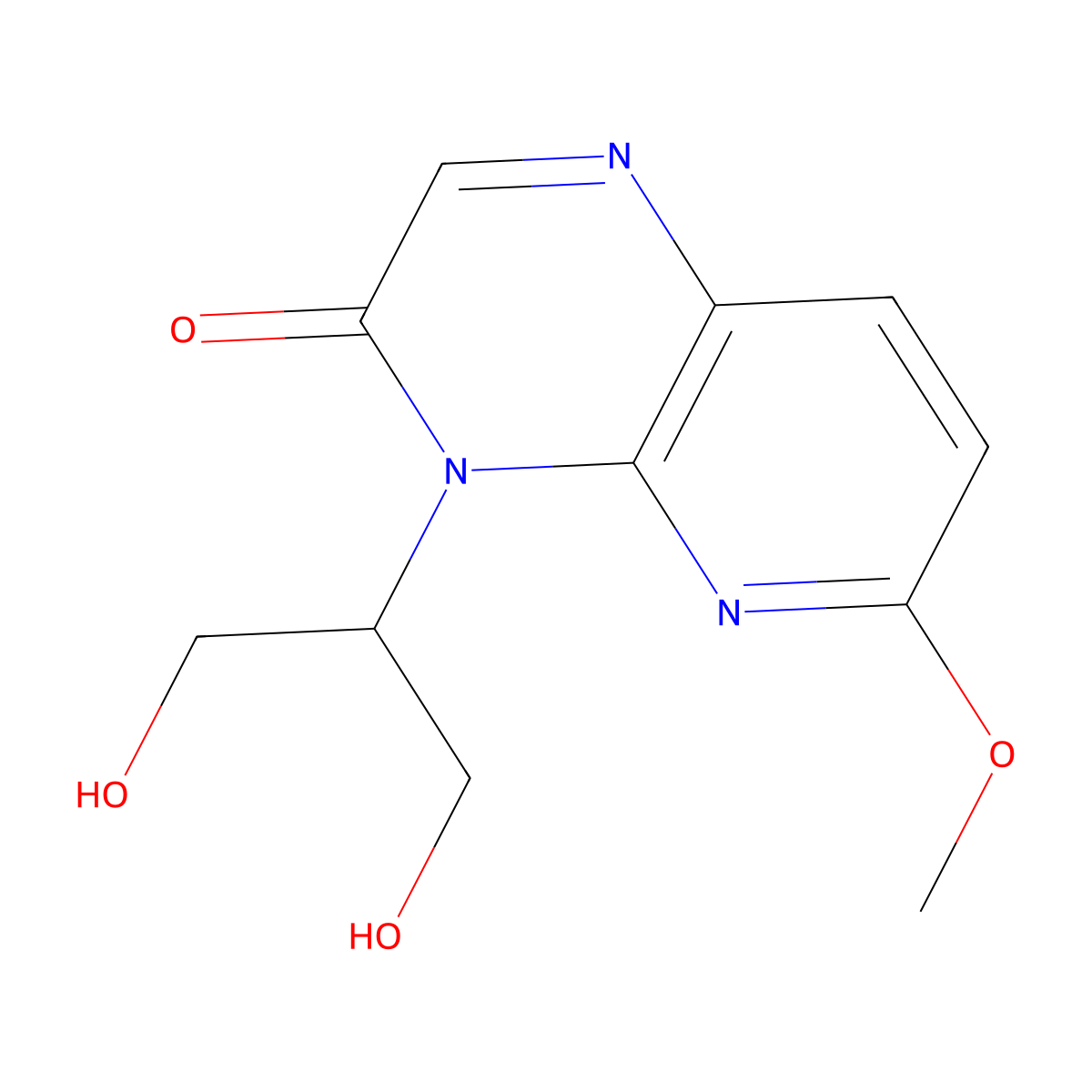 4-(1,3-Dihydroxypropan-2-yl)-6-methoxypyrido[2,3-b]pyrazin-3(4H)-one molecular structure, CAS 1075237-97-6