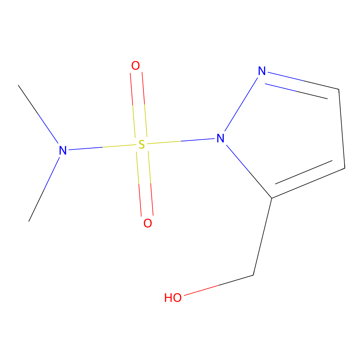 5-(Hydroxymethyl)-N,N-dimethylpyrazole-1-sulfonamide molecular structure, CAS 1075239-19-8