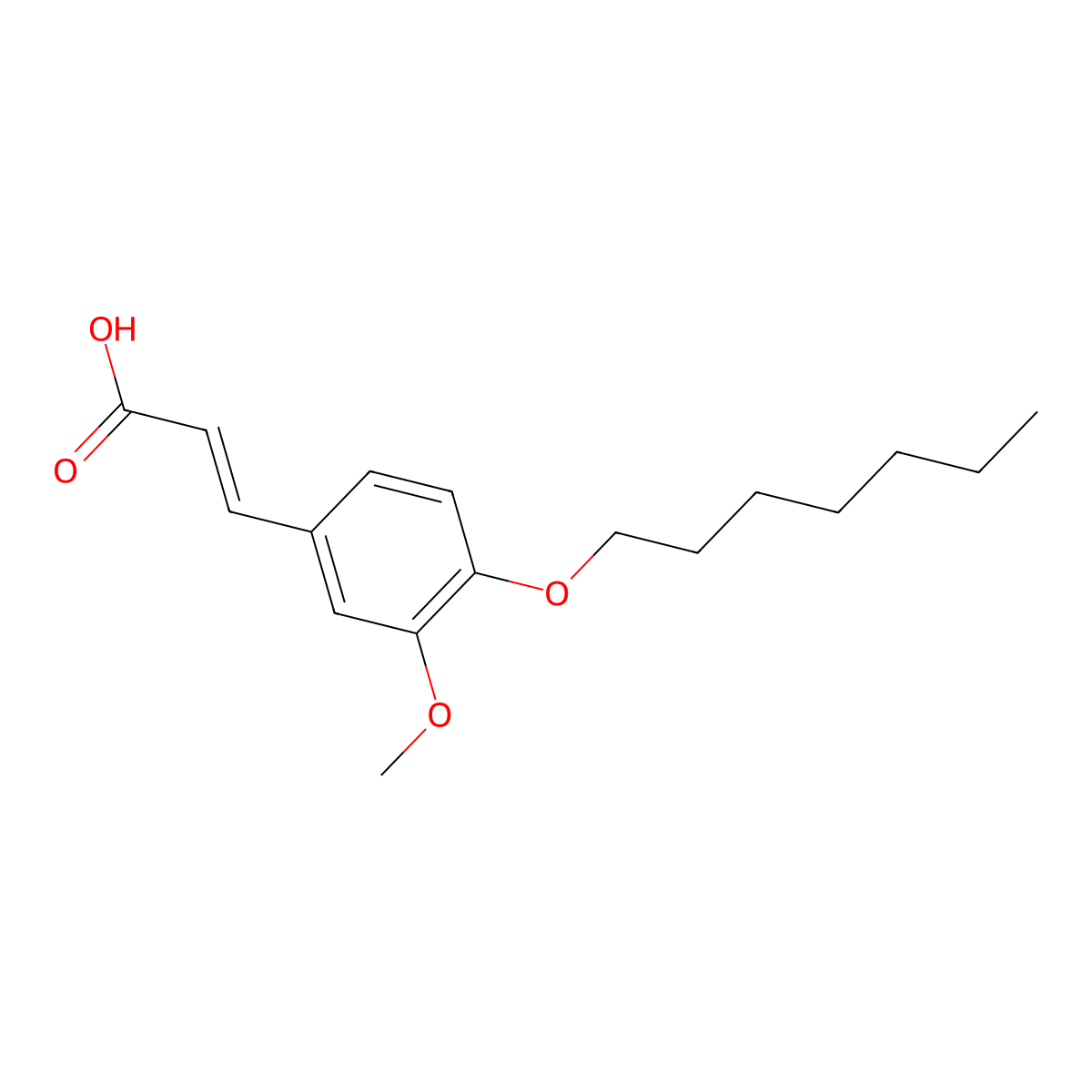 3-(4-Heptoxy-3-methoxyphenyl)prop-2-enoic acid molecular structure, CAS 107524-27-6