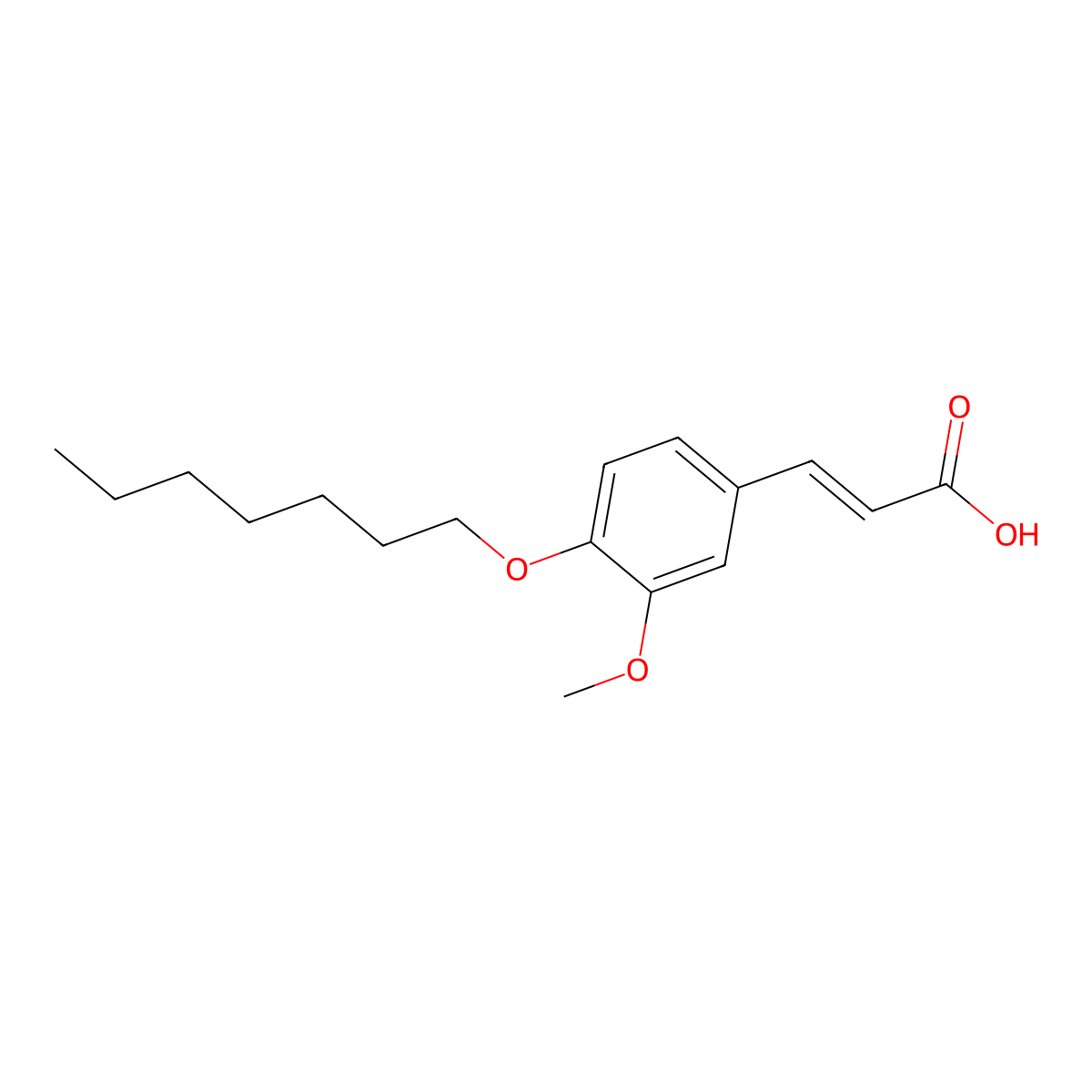 3-(4-Heptoxy-3-methoxyphenyl)prop-2-enoic acid molecular structure, CAS 107524-27-6