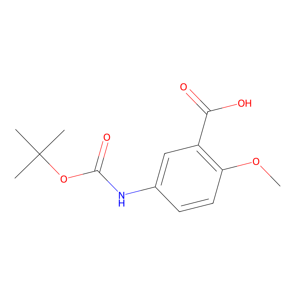 Boc-5-amino-2-methoxybenzoic acid molecular structure, CAS 1075242-43-1