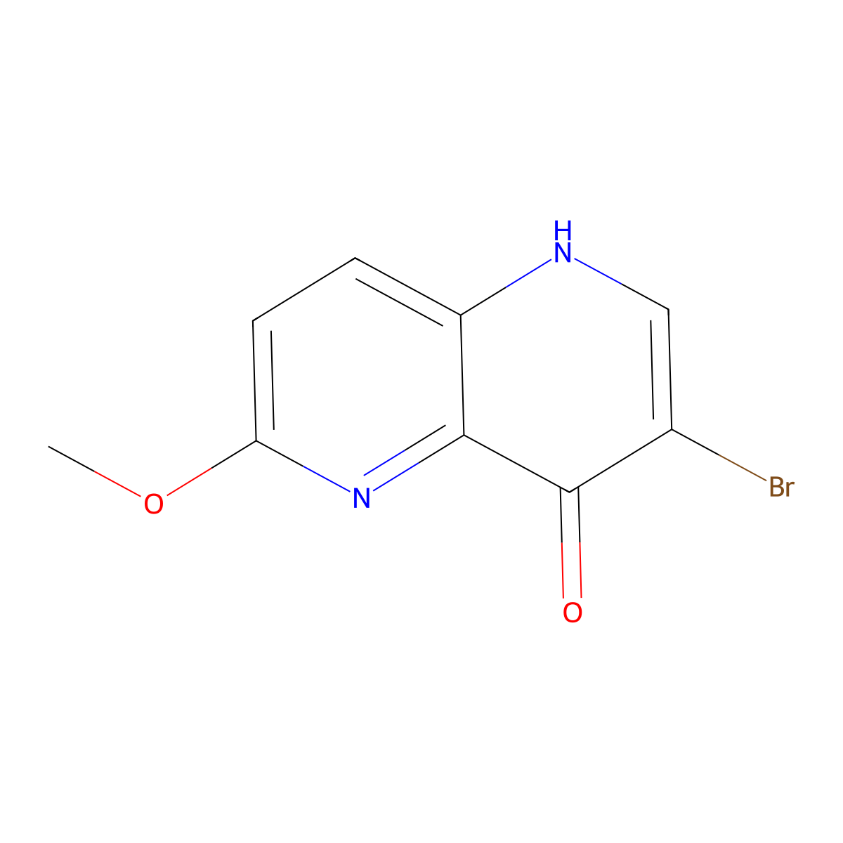3-Bromo-6-methoxy-1,5-naphthyridin-4-ol molecular structure, CAS 1075259-68-5