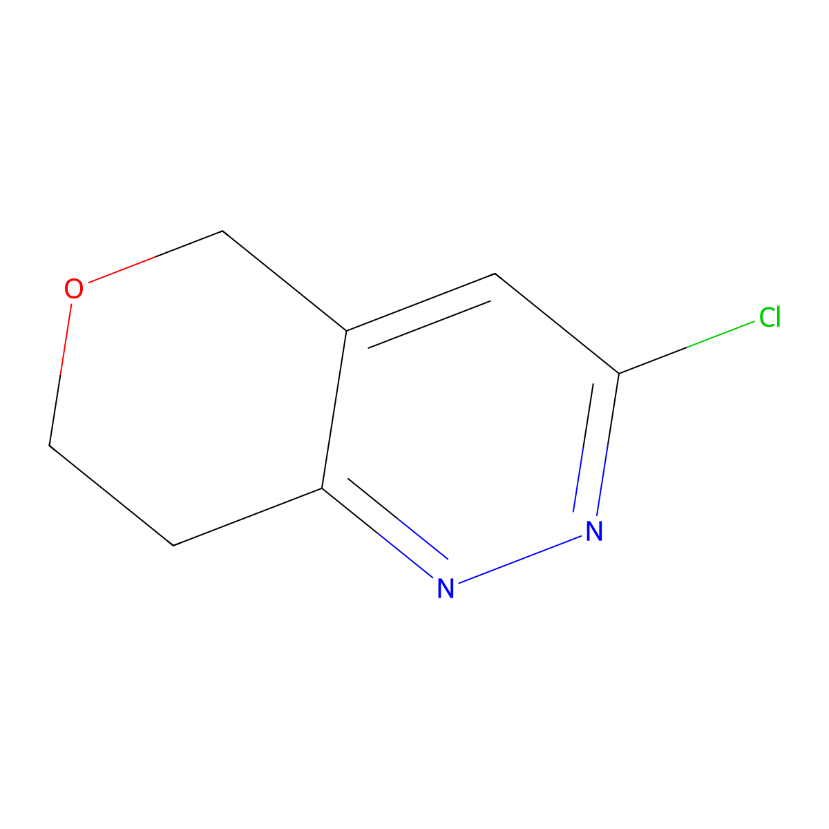 3-chloro-5H,7H,8H-pyrano(4,3-c)pyridazine molecular structure, CAS 1075260-61-5