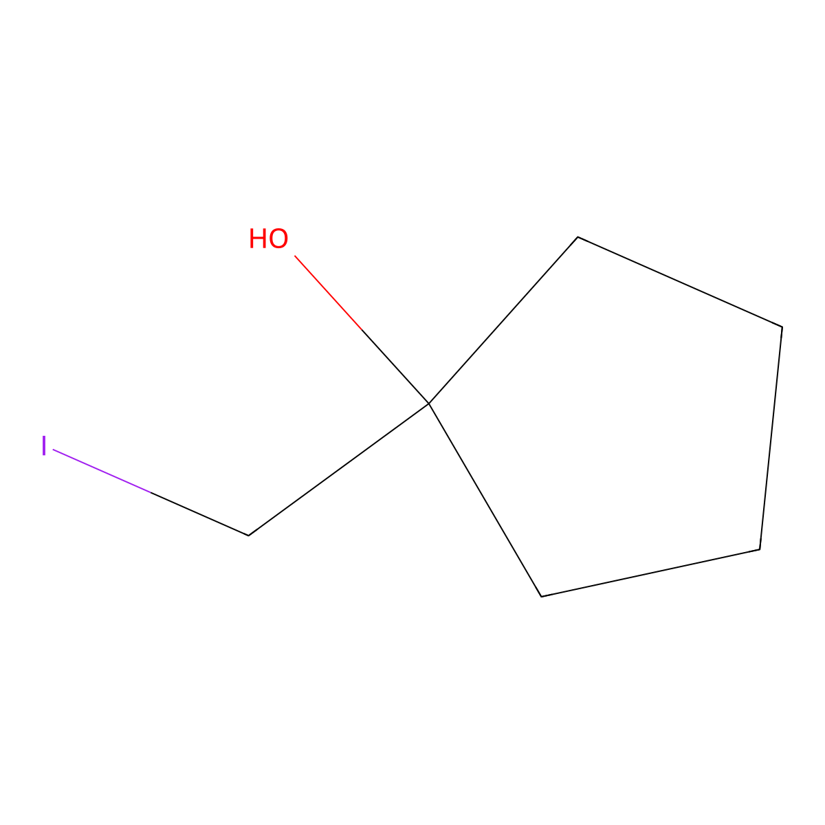 1-(Iodomethyl)cyclopentan-1-ol molecular structure, CAS 107535-40-0