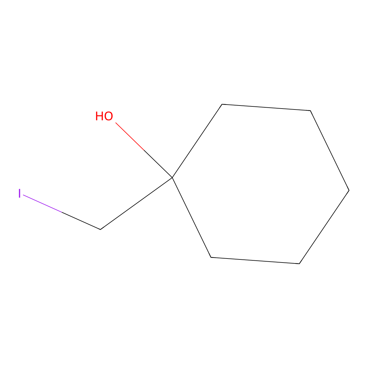 1-(Iodomethyl)cyclohexan-1-ol molecular structure, CAS 107535-41-1