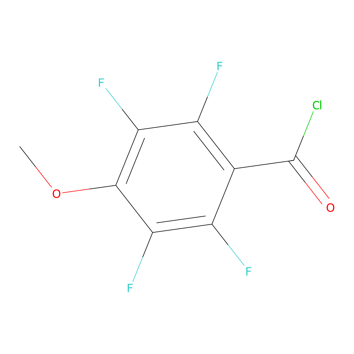 2,3,5,6-Tetrafluoro-4-methoxybenzoyl chloride molecular structure, CAS 107535-74-0