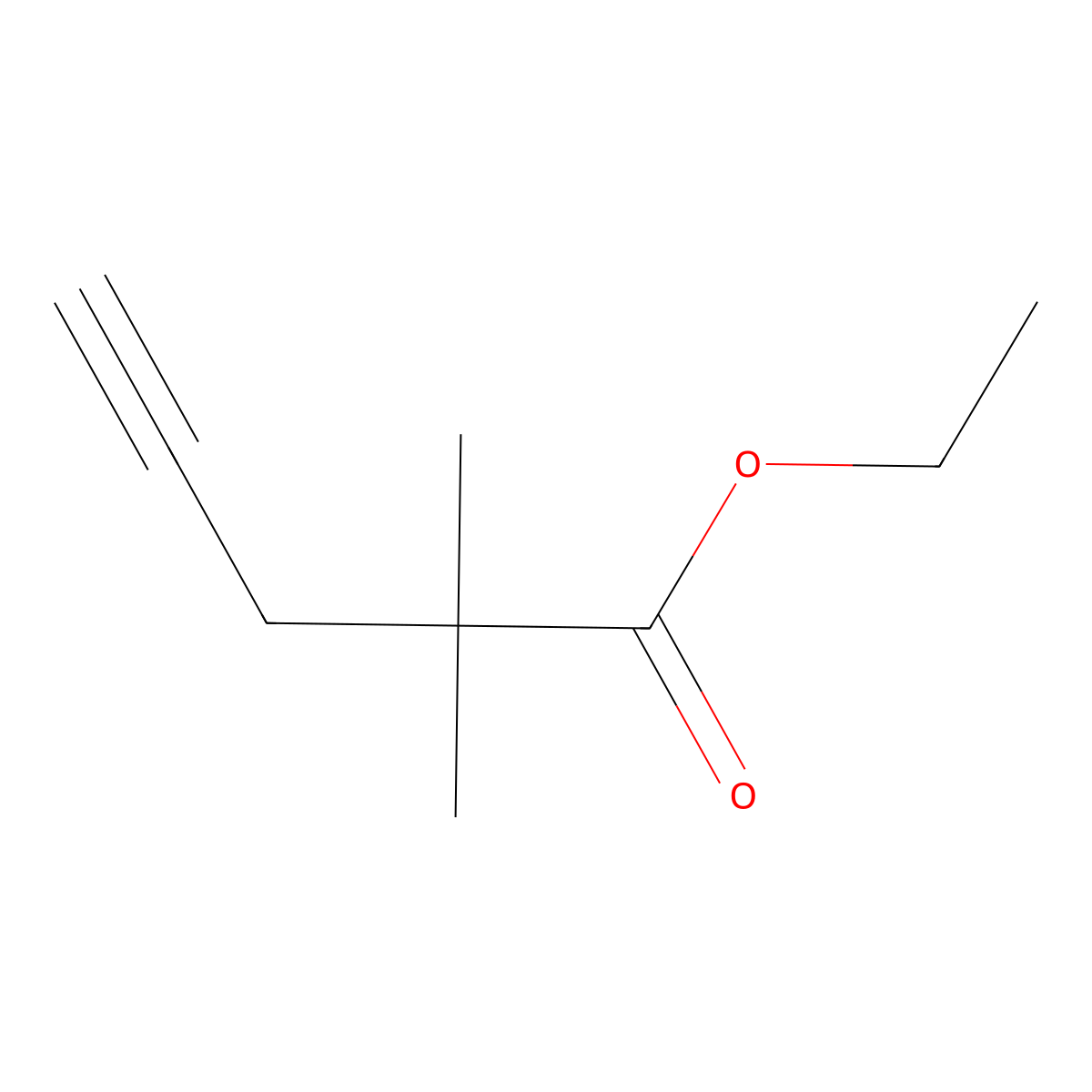 Ethyl 2,2-dimethylpent-4-ynoate molecular structure, CAS 107540-02-3