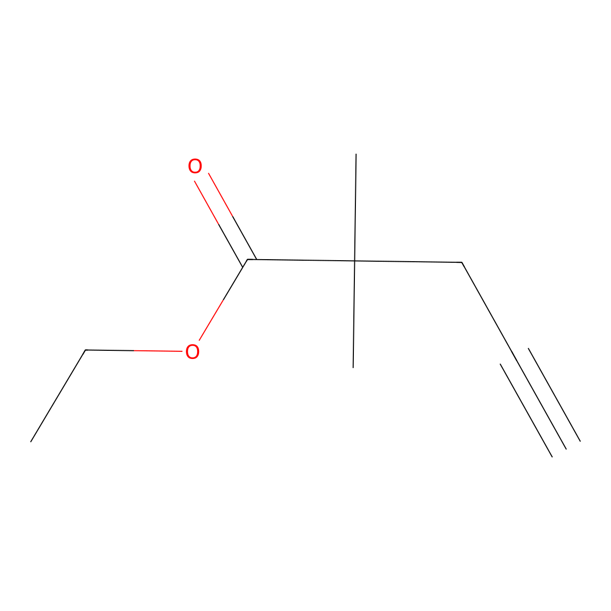 Ethyl 2,2-dimethylpent-4-ynoate molecular structure, CAS 107540-02-3