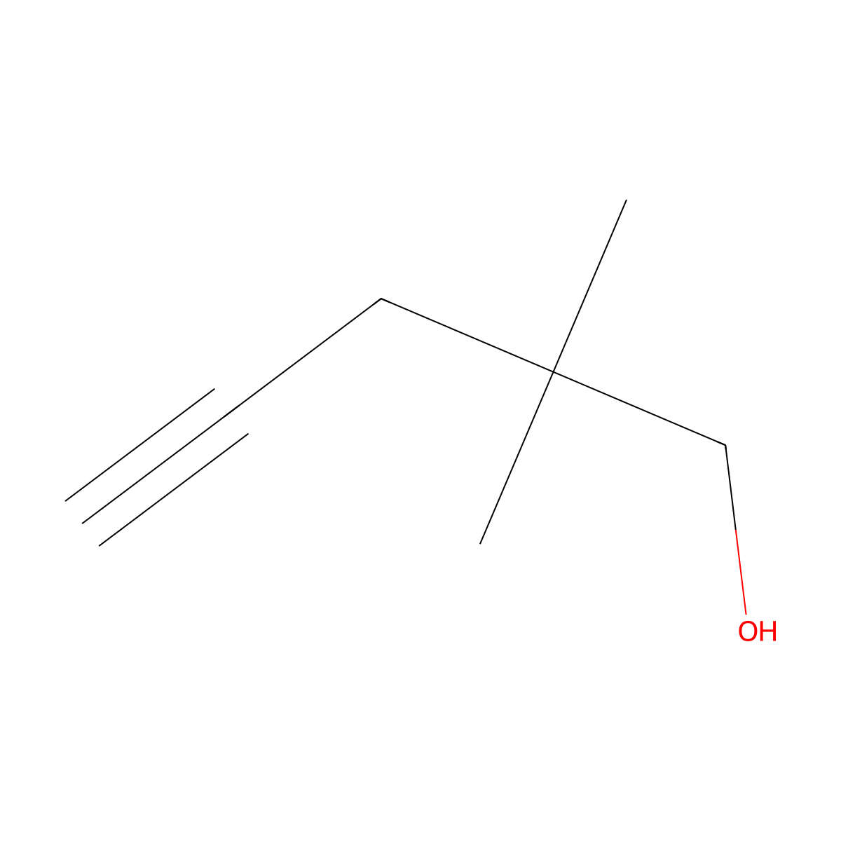 2,2-Dimethylpent-4-yn-1-ol molecular structure, CAS 107540-03-4