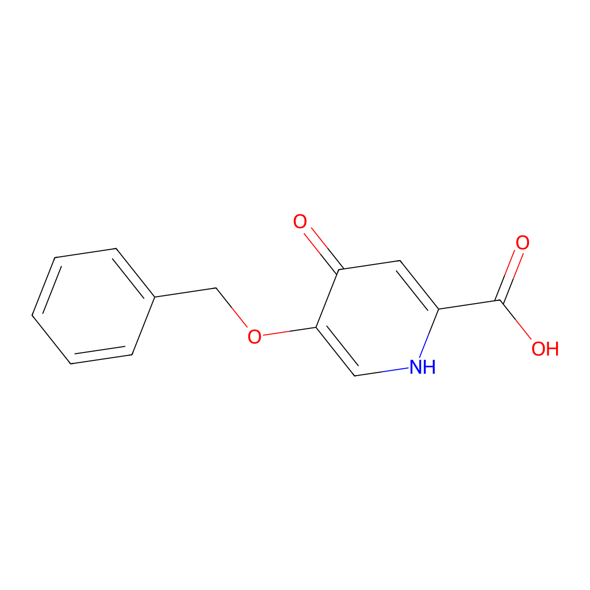 5-(Benzyloxy)-4-oxo-1,4-dihydropyridine-2-carboxylic acid molecular structure, CAS 107550-30-1