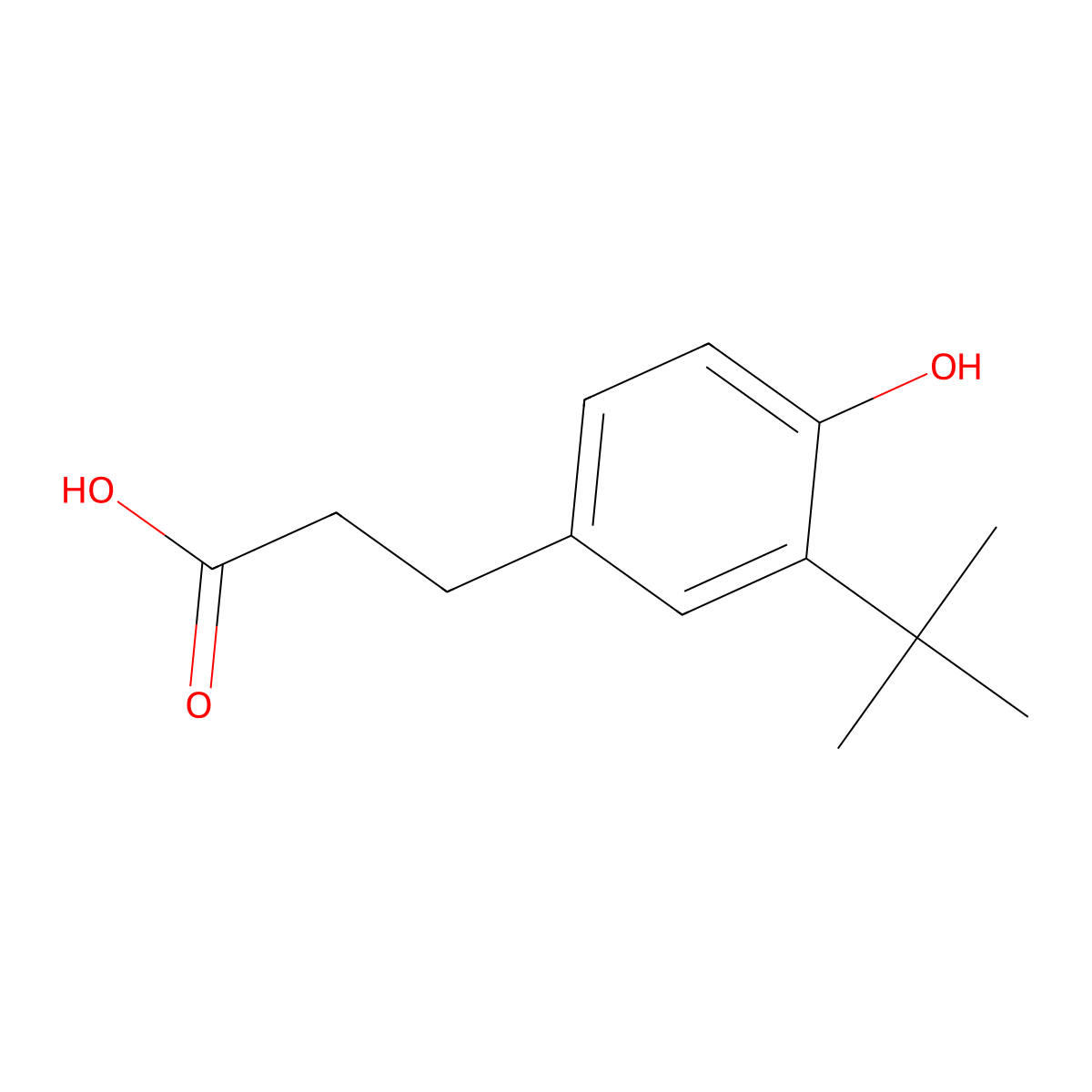 3-(3-tert-Butyl-4-hydroxyphenyl)propionic acid molecular structure, CAS 107551-67-7