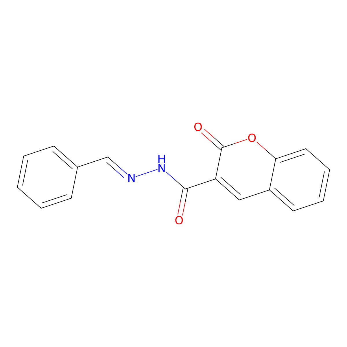 2-oxo-N'-(phenylmethylidene)-2H-chromene-3-carbohydrazide molecular structure, CAS 107552-15-8