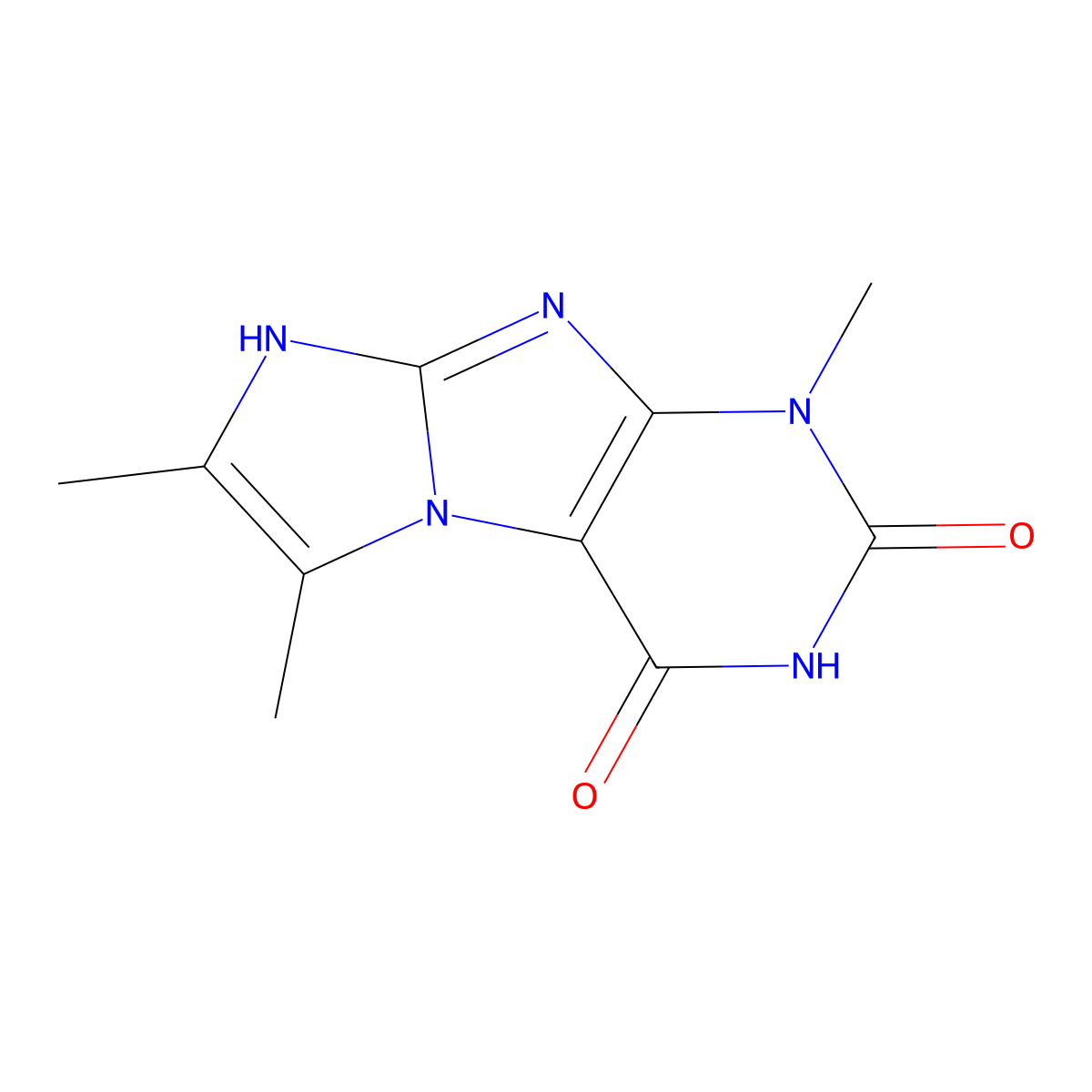 1,6,7-Trimethyl-1,3,5-trihydro-4-imidazolino[1,2-h]purine-2,4-dione molecular structure, CAS 107553-41-3